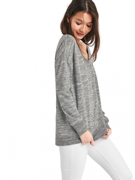 French terry v-neck oh no